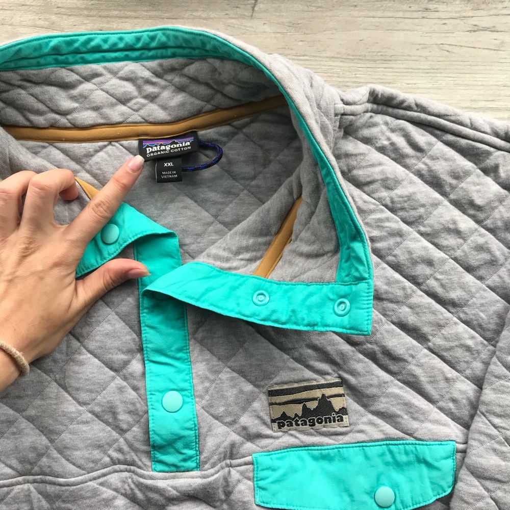 Rare Patagonia Retro Cotton Quilted Snap T - Picture 3 of 6